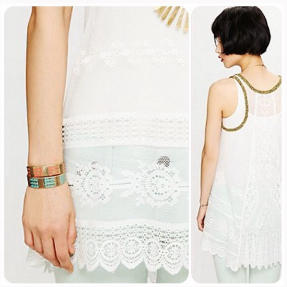 NWT! Free People Most RARE White Lace Tank Tunic NWT XS - Picture 6 of 7